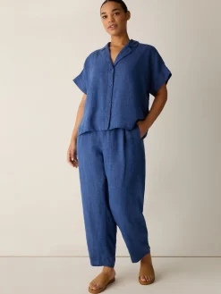 Washed Organic Linen Délavé Notch Collar Shirt