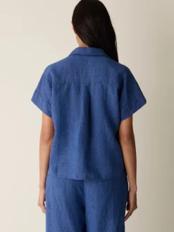 Washed Organic Linen Délavé Notch Collar Shirt