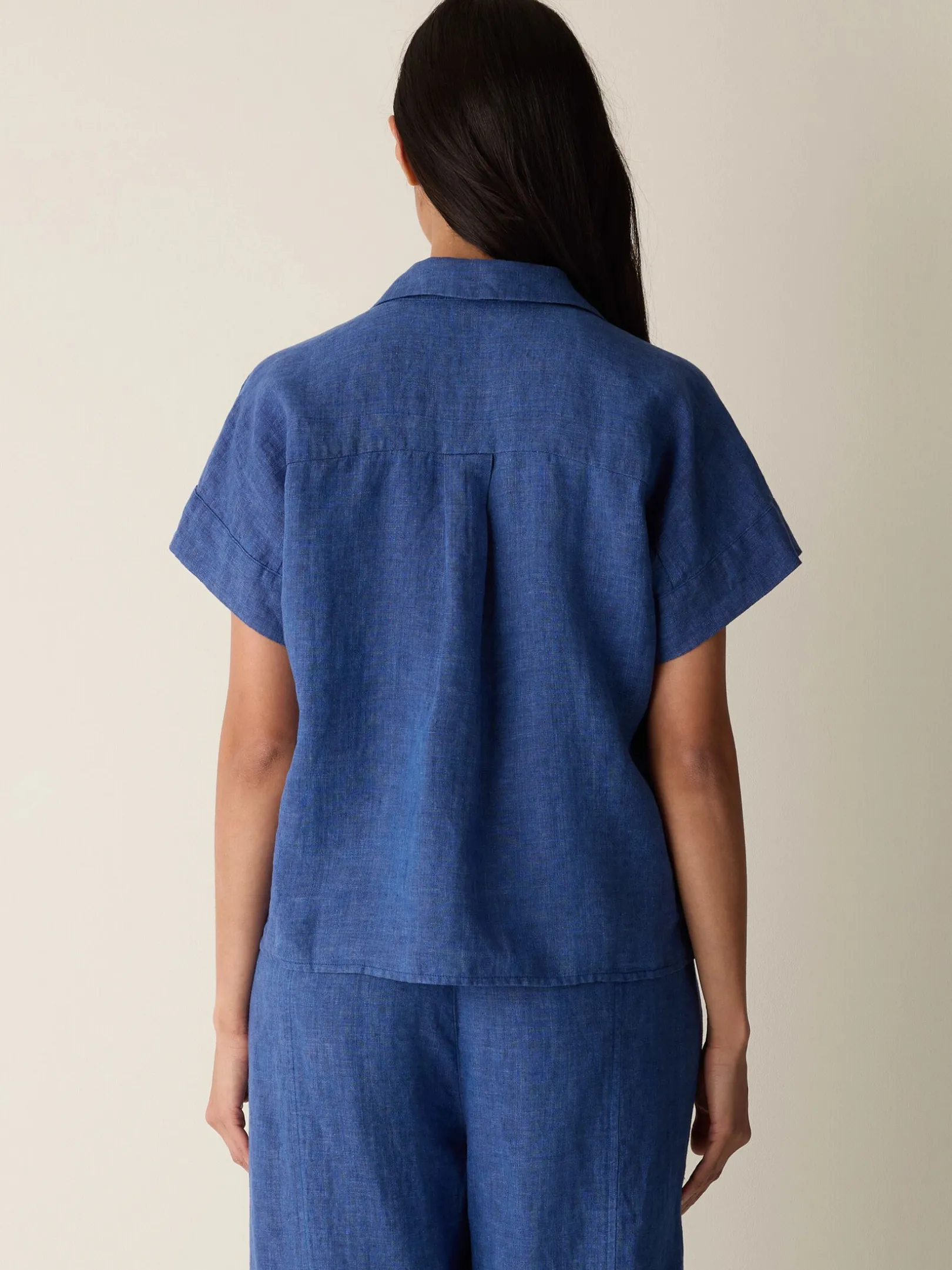 Washed Organic Linen Délavé Notch Collar Shirt