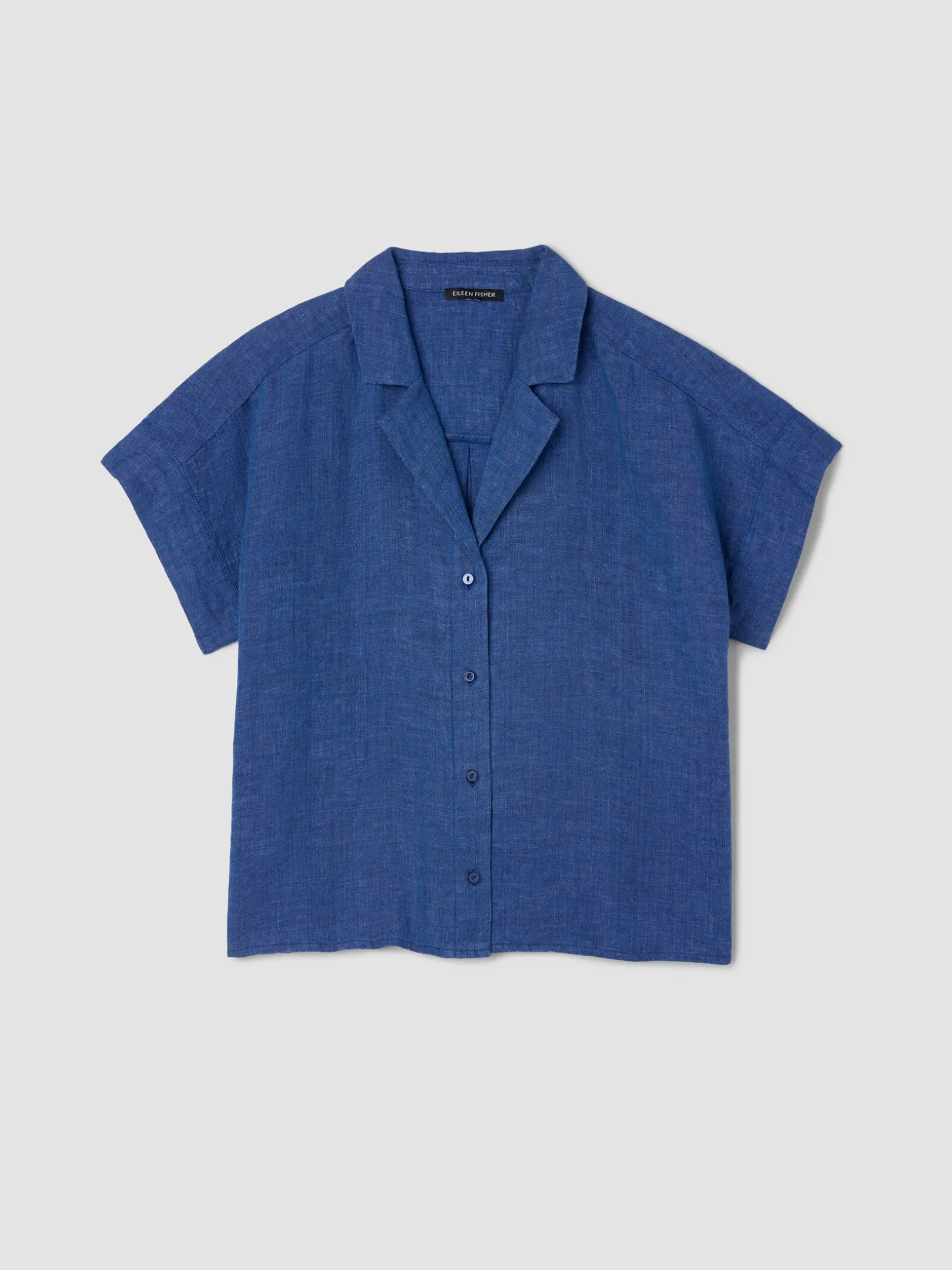 Washed Organic Linen Délavé Notch Collar Shirt