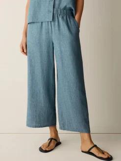 Washed Organic Linen Délavé Wide-Leg Pant