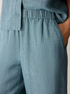 Washed Organic Linen Délavé Wide-Leg Pant