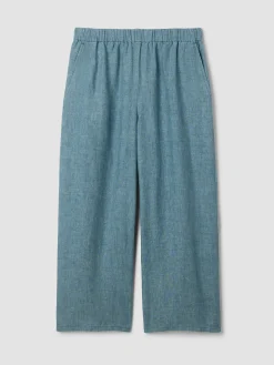 Washed Organic Linen Délavé Wide-Leg Pant