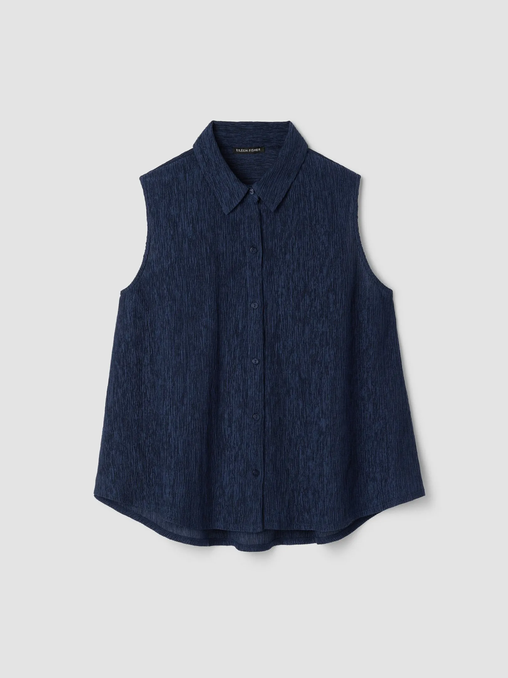 Woven Plissé Sleeveless Shirt