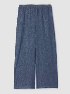 Woven Plissé Wide-Leg Pant