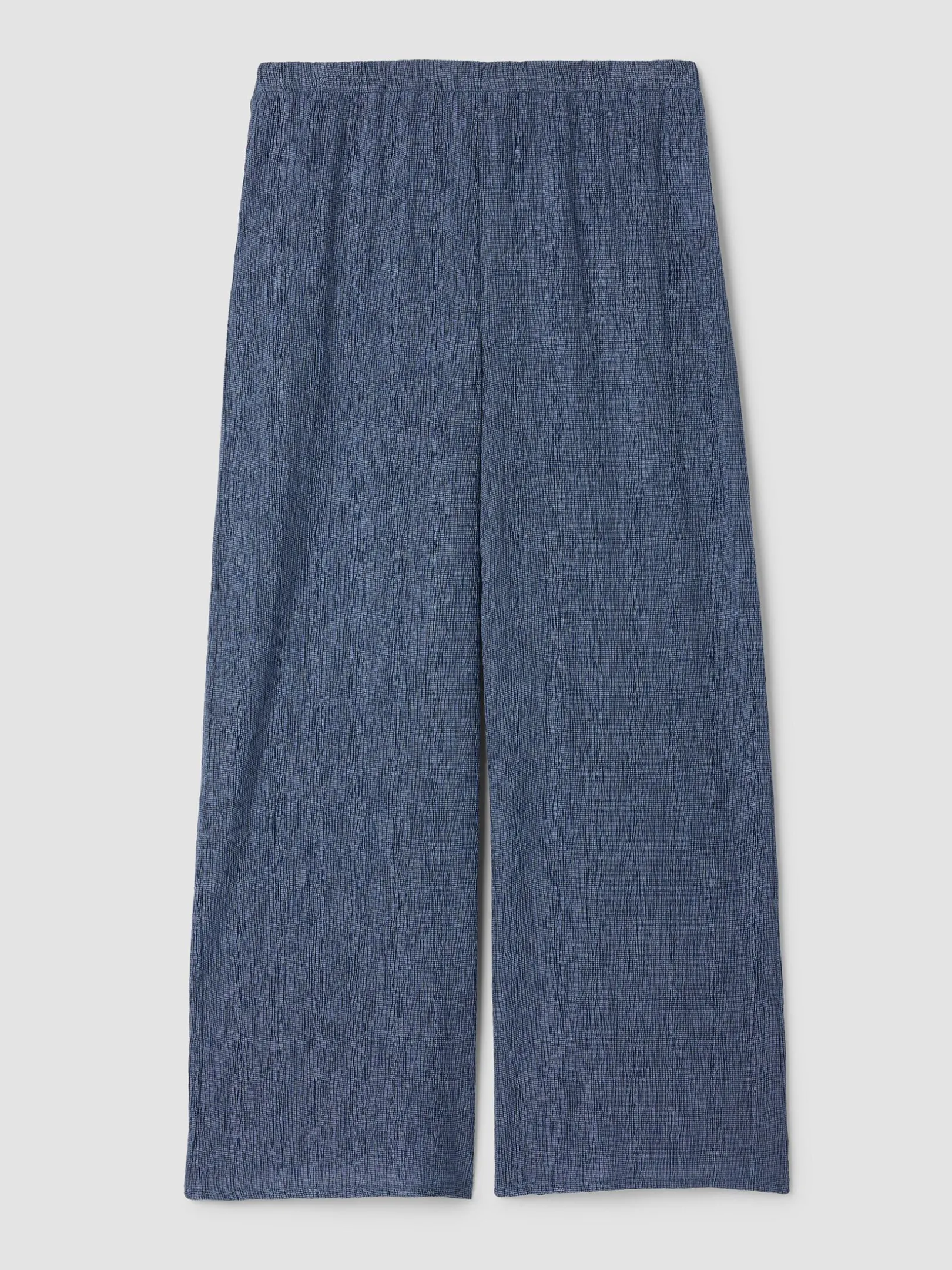 Woven Plissé Wide-Leg Pant