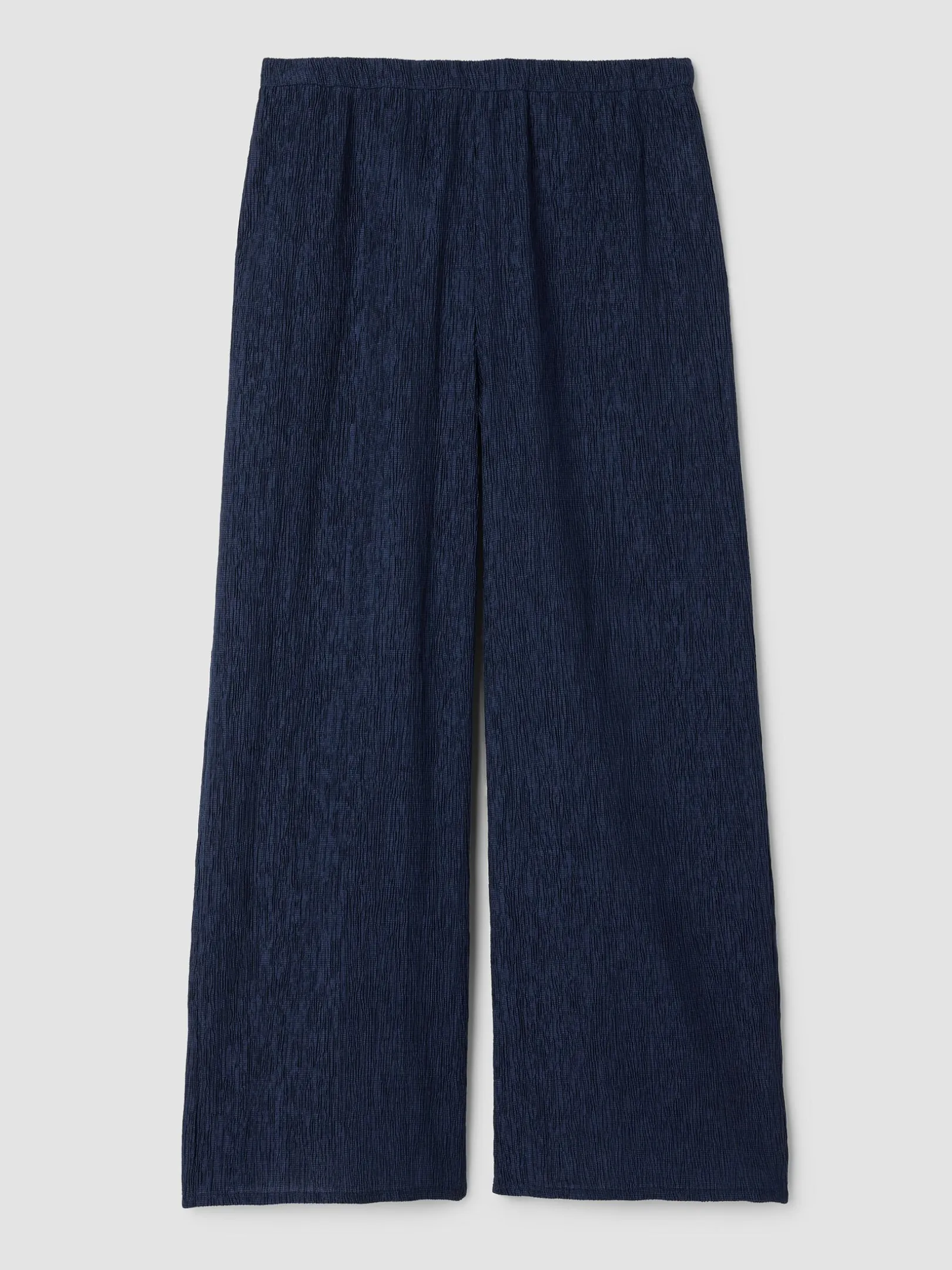 Woven Plissé Wide-Leg Pant