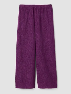 Woven Plissé Wide-Leg Pant