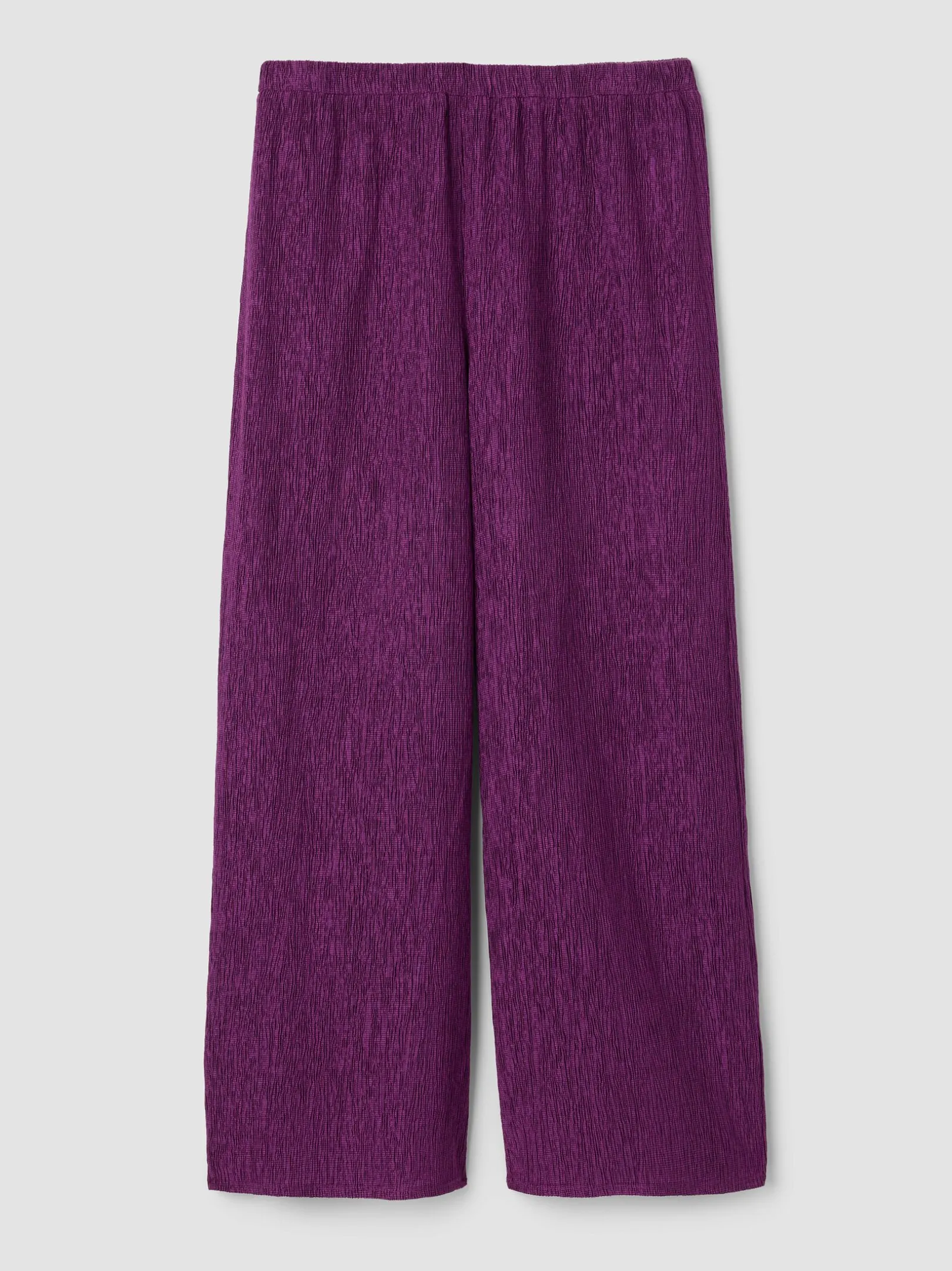 Woven Plissé Wide-Leg Pant